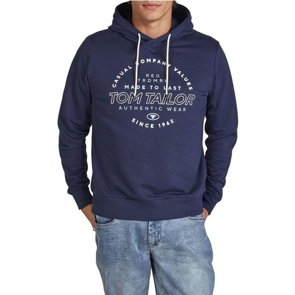 TOM TAILOR Kapuzenpullover Herren Printed Hoodie Regular Fit Streetwear Sweatshirt mit Kapuze