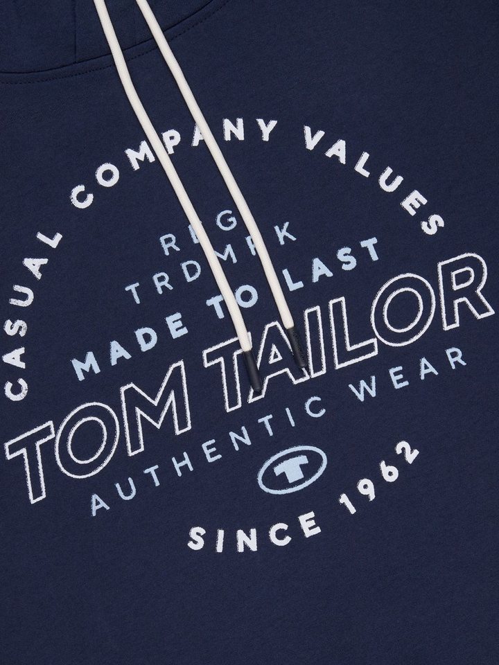 TOM TAILOR Kapuzenpullover Herren Printed Hoodie Regular Fit Streetwear Sweatshirt mit Kapuze – Bild 5 von 5