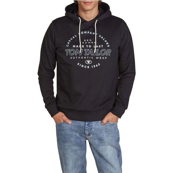 TOM TAILOR Kapuzenpullover Herren Printed Hoodie Regular Fit Streetwear Sweatshirt mit Kapuze