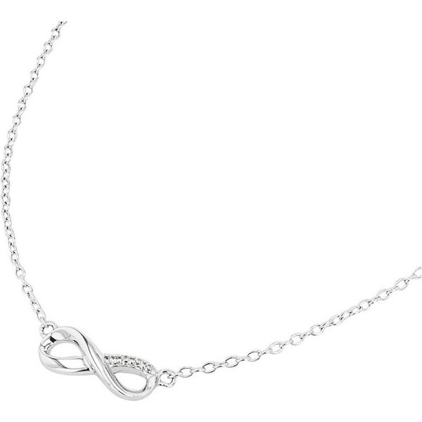 TOM TAILOR Kette mit Anhänger Schmuck Geschenk Silber 925 Infinity Unendlichkeitsschleife, mit Zirkonia (synth)
