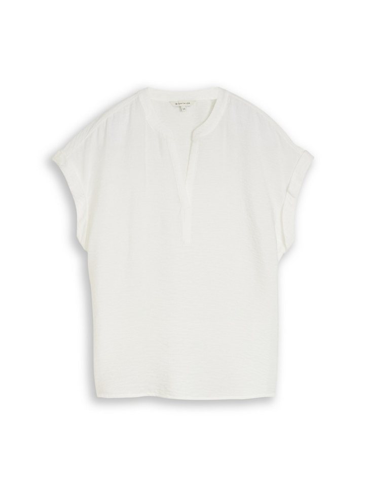 TOM TAILOR Kurzarmbluse Blusen & Shirts Loose Fit Bluse mit V-Ausschnitt – Bild 2 von 5