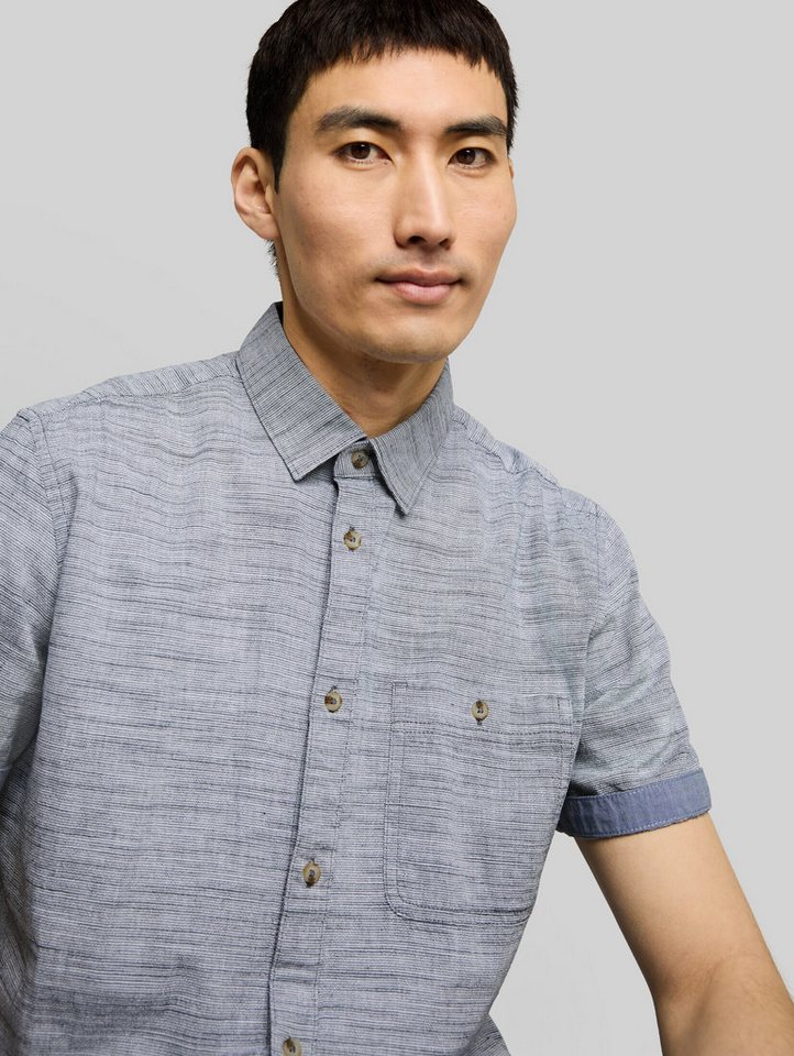 TOM TAILOR Kurzarmhemd Blusen & Shirts Regular Fit Kurzarmhemd aus Baumwolle – Bild 4 von 5