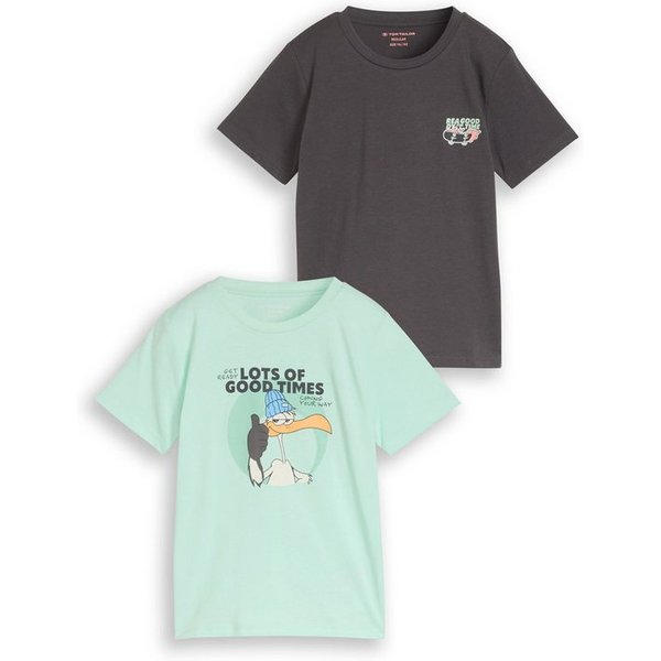 TOM TAILOR Kurzarmshirt (2-tlg) 2er Pack mit Frontprint, for Boys
