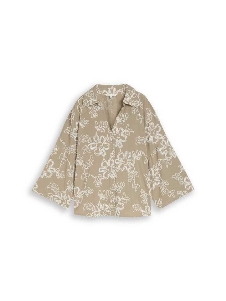 TOM TAILOR Langarmbluse Blusen & Shirts Oversize Bluse mit Blumen-Stickereien – Bild 2 von 5