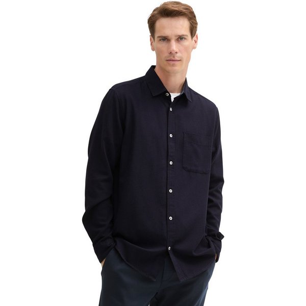 TOM TAILOR Langarmhemd in Melange Optik
