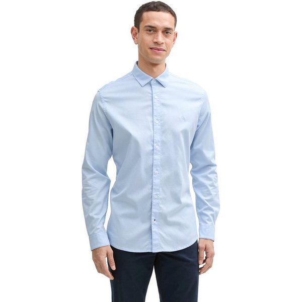 TOM TAILOR Langarmhemd mit Logo Stickerei