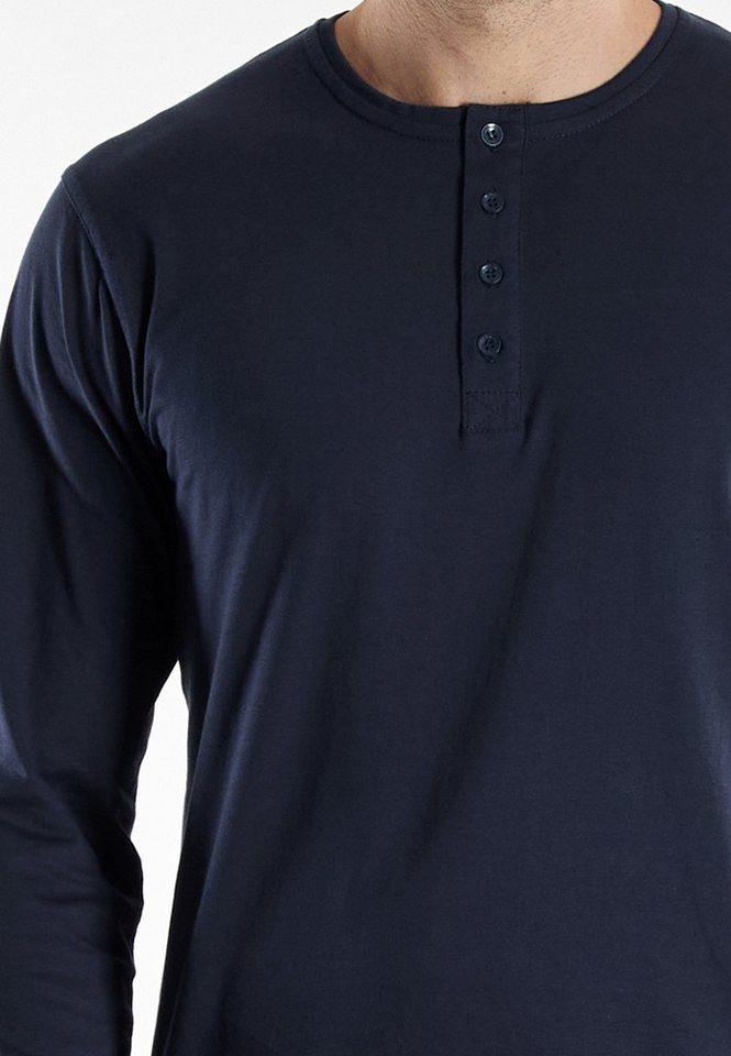 TOM TAILOR Langarmshirt Cansas mit Knopfleiste, Rundhalsausschnitt, Langarm, basic, bequem, elastisch – Bild 4 von 5