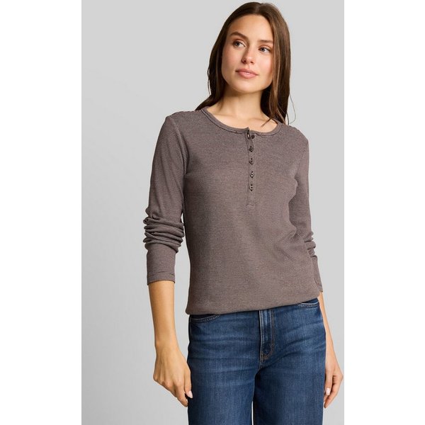 TOM TAILOR Langarmshirt T-Shirt (im Einserpack) Henley Langarmshirt mit Rippstruktur