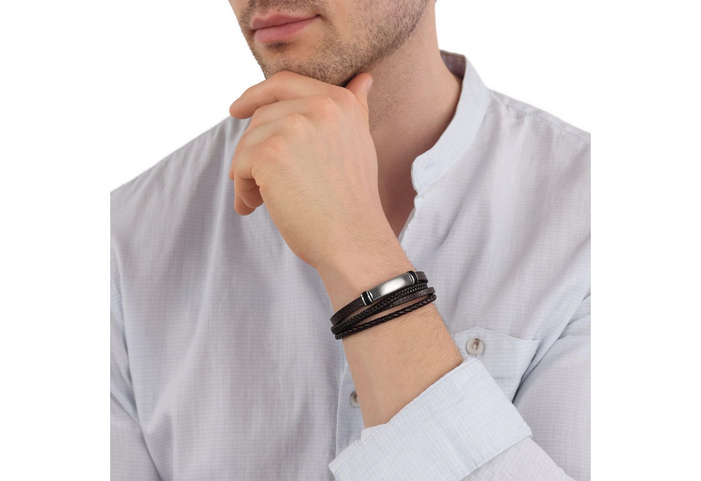 TOM TAILOR Lederarmband mehrreihig – Bild 4 von 4