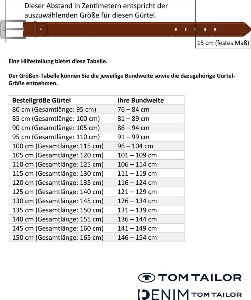 TOM TAILOR Ledergürtel (1-St) mit 2,5 cm Breite perfekt für sowohl Casual- als auch Business-Looks – Bild 2 von 2