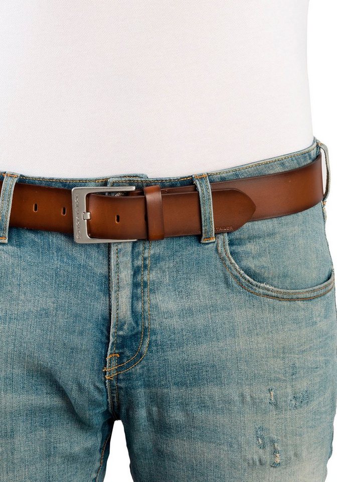 TOM TAILOR Ledergürtel TTCALVINPLUS 4 cm breiter Herrengürtel, Casual und Jeans Look – Bild 4 von 5