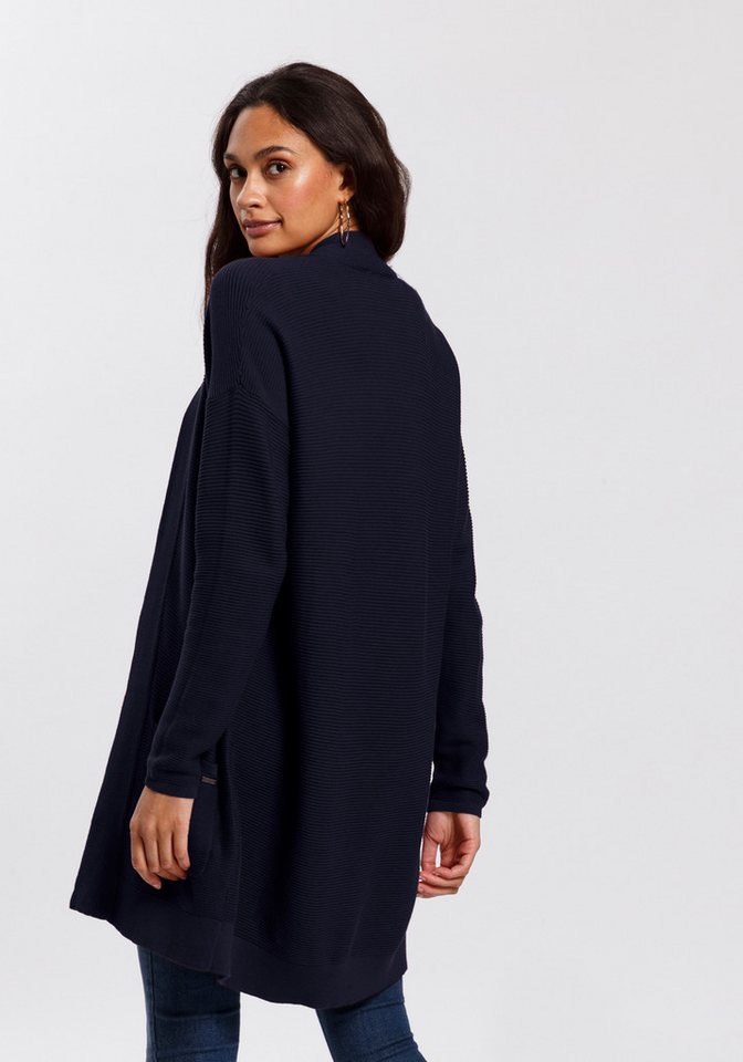 TOM TAILOR Longstrickjacke aus Rippstrick mit aufgesetzten Taschen – Bild 2 von 5