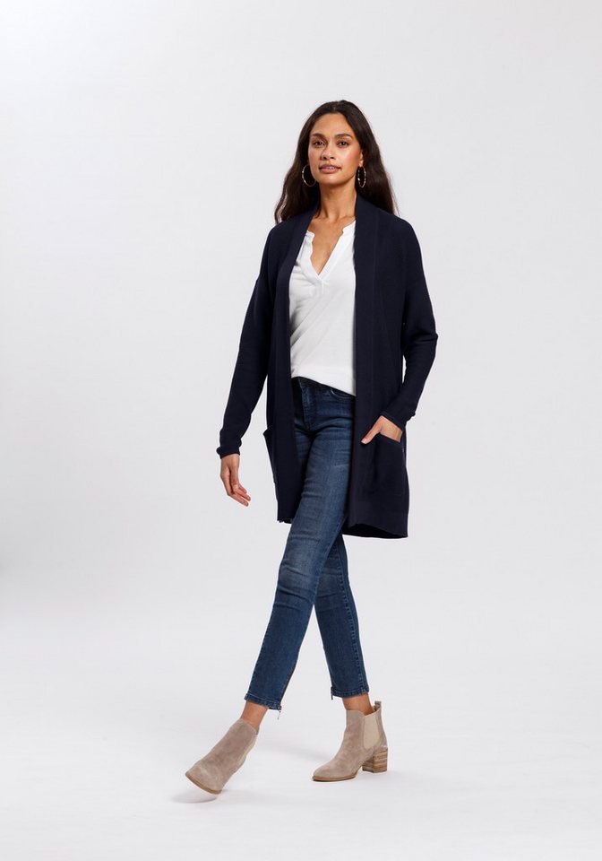 TOM TAILOR Longstrickjacke aus Rippstrick mit aufgesetzten Taschen – Bild 4 von 5