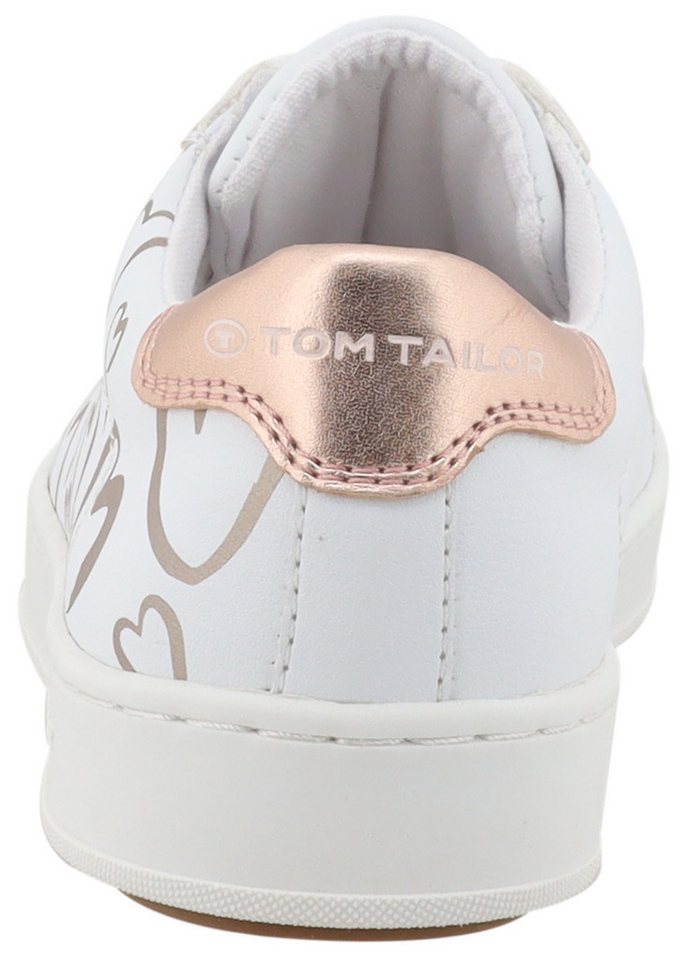 TOM TAILOR Plateausneaker, Freizeitschuh, Halbschuh, Schnürschuh mit süßem Herzchendruck – Bild 2 von 5