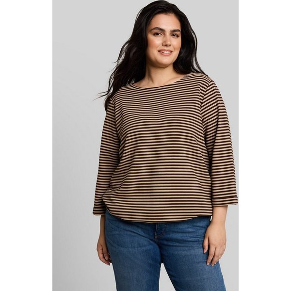 TOM TAILOR PLUS 3/4-Arm-Shirt T-Shirt (im Einserpack) Plus Size - Langarmshirt mit Knopf-Details