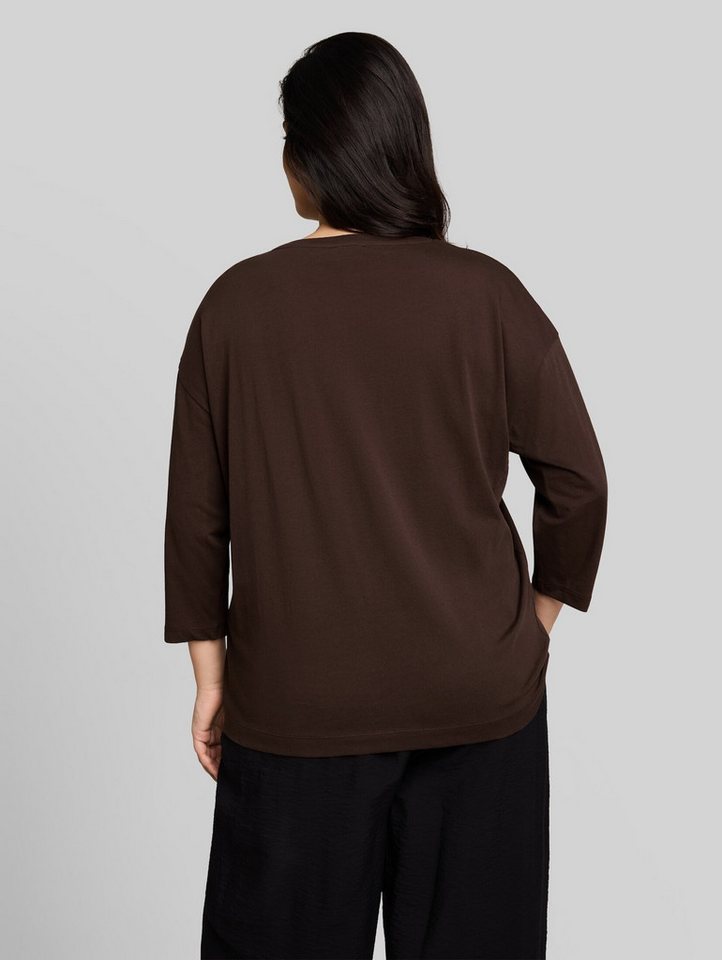 TOM TAILOR PLUS 3/4-Arm-Shirt T-Shirt (im Einserpack) Plus Size - Loose Fit T-Shirt mit Blumen-Applikation – Bild 3 von 5