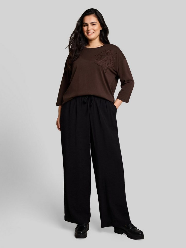 TOM TAILOR PLUS 3/4-Arm-Shirt T-Shirt (im Einserpack) Plus Size - Loose Fit T-Shirt mit Blumen-Applikation – Bild 5 von 5