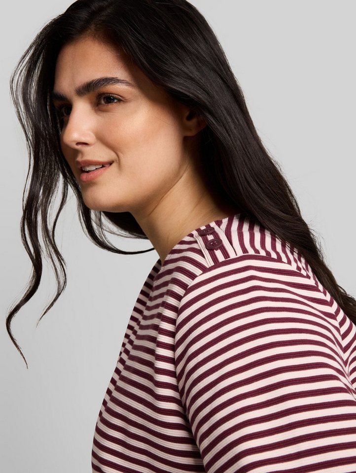 TOM TAILOR PLUS 3/4-Arm-Shirt T-Shirt (im Einserpack) Plus Size - Langarmshirt mit Knopf-Details – Bild 4 von 5