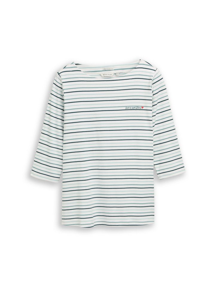 TOM TAILOR PLUS 3/4-Arm-Shirt T-Shirt (im Einserpack) Plus Size - Langarmshirt mit Streifenmuster – Bild 2 von 5