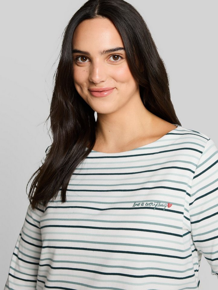 TOM TAILOR PLUS 3/4-Arm-Shirt T-Shirt (im Einserpack) Plus Size - Langarmshirt mit Streifenmuster – Bild 4 von 5