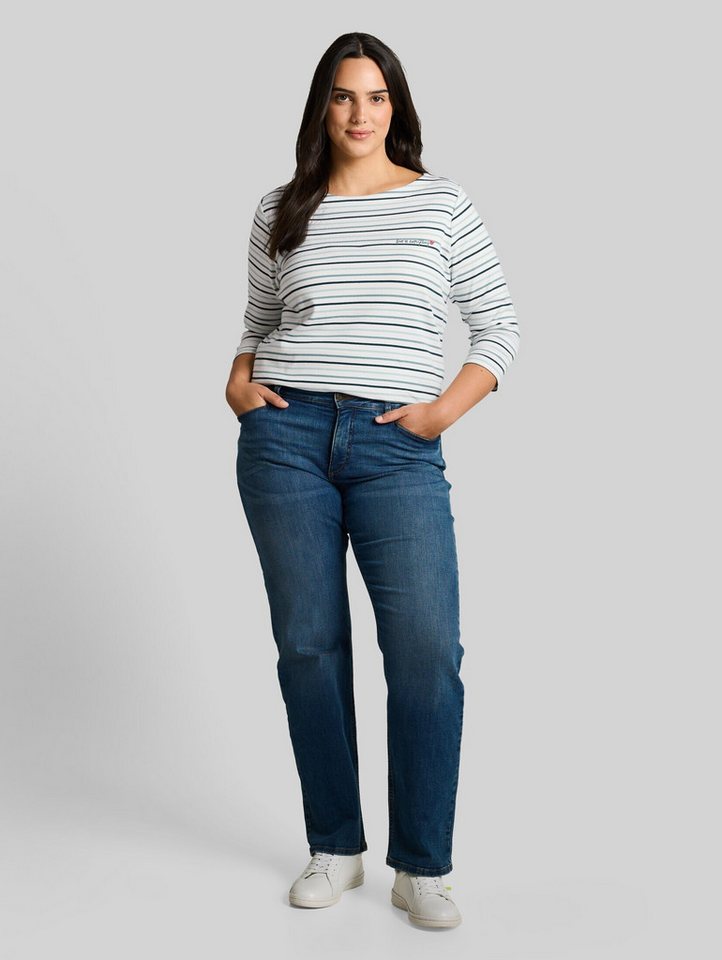 TOM TAILOR PLUS 3/4-Arm-Shirt T-Shirt (im Einserpack) Plus Size - Langarmshirt mit Streifenmuster – Bild 5 von 5