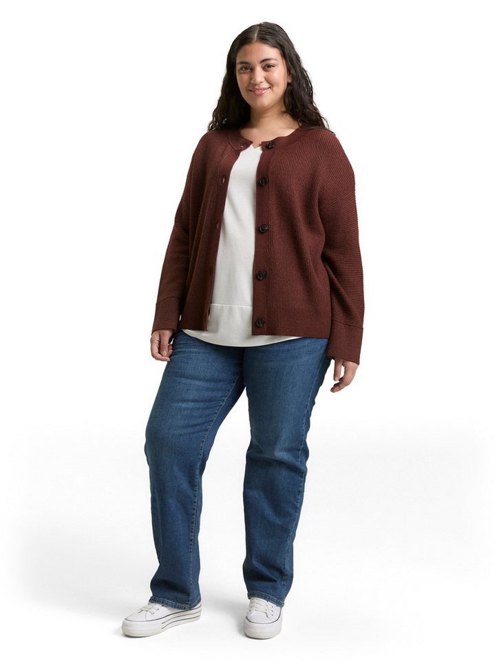 TOM TAILOR PLUS Cardigan mit Rippbündchen – Bild 4 von 5