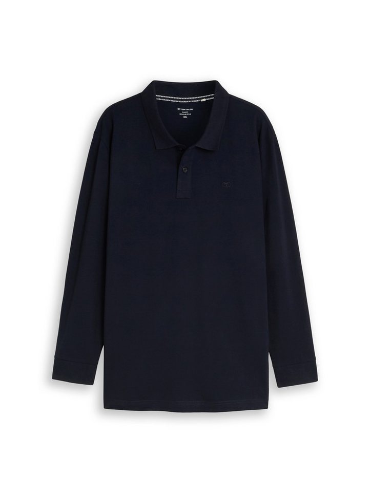 TOM TAILOR PLUS Langarm-Poloshirt Extra lang / Große Größen – Bild 5 von 5