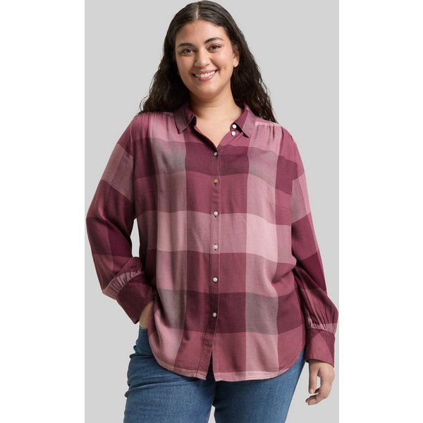 TOM TAILOR PLUS Langarmbluse Blusen & Shirts Plus Size - Hemdbluse mit Karomuster