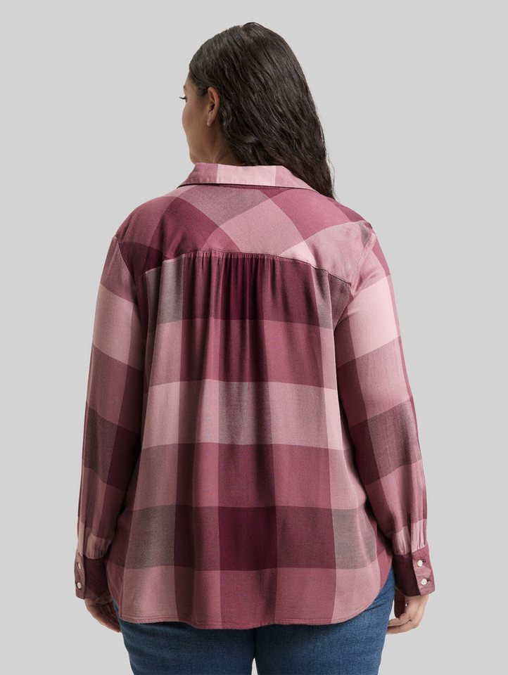 TOM TAILOR PLUS Langarmbluse Blusen & Shirts Plus Size - Hemdbluse mit Karomuster – Bild 3 von 5