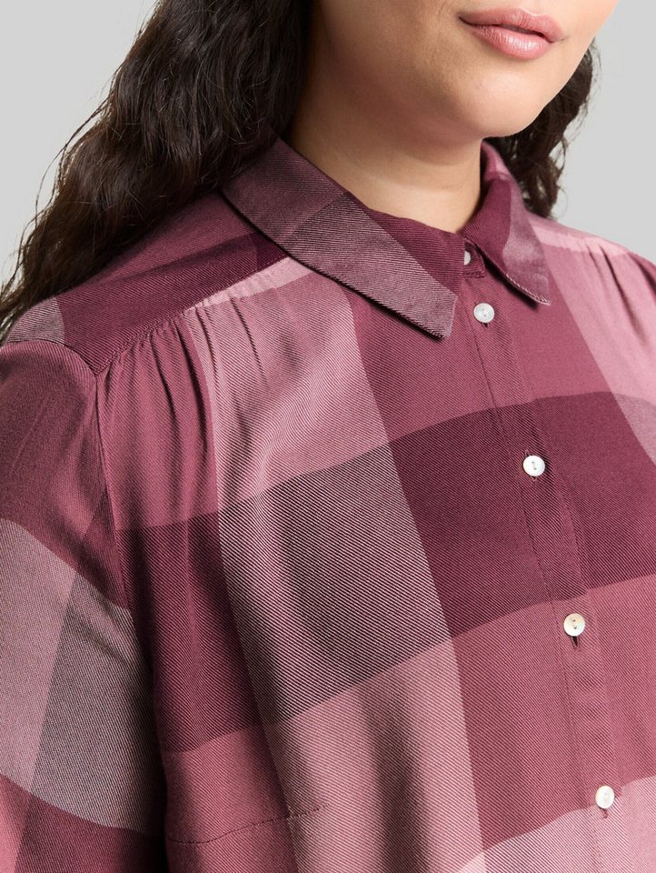 TOM TAILOR PLUS Langarmbluse Blusen & Shirts Plus Size - Hemdbluse mit Karomuster – Bild 4 von 5