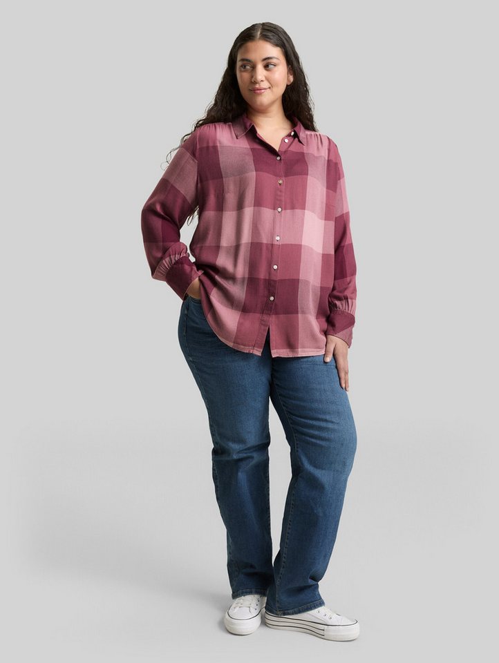 TOM TAILOR PLUS Langarmbluse Blusen & Shirts Plus Size - Hemdbluse mit Karomuster – Bild 5 von 5