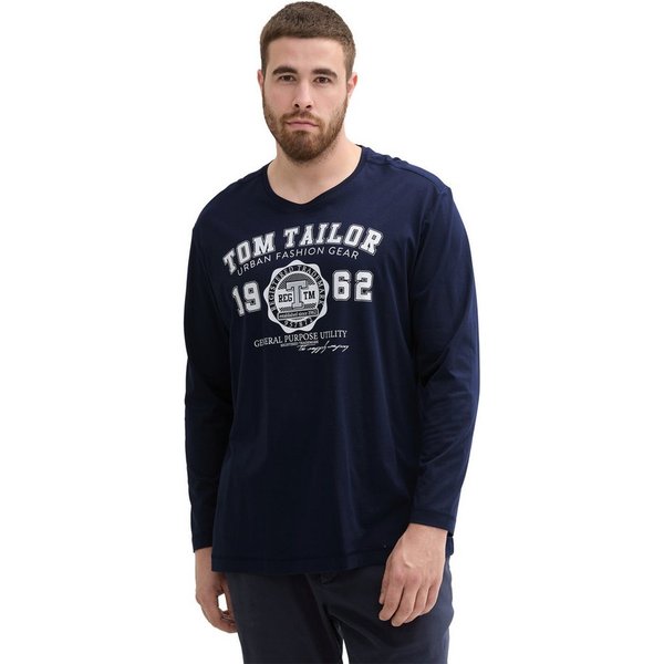 TOM TAILOR PLUS Langarmshirt mit Print/Große Größen