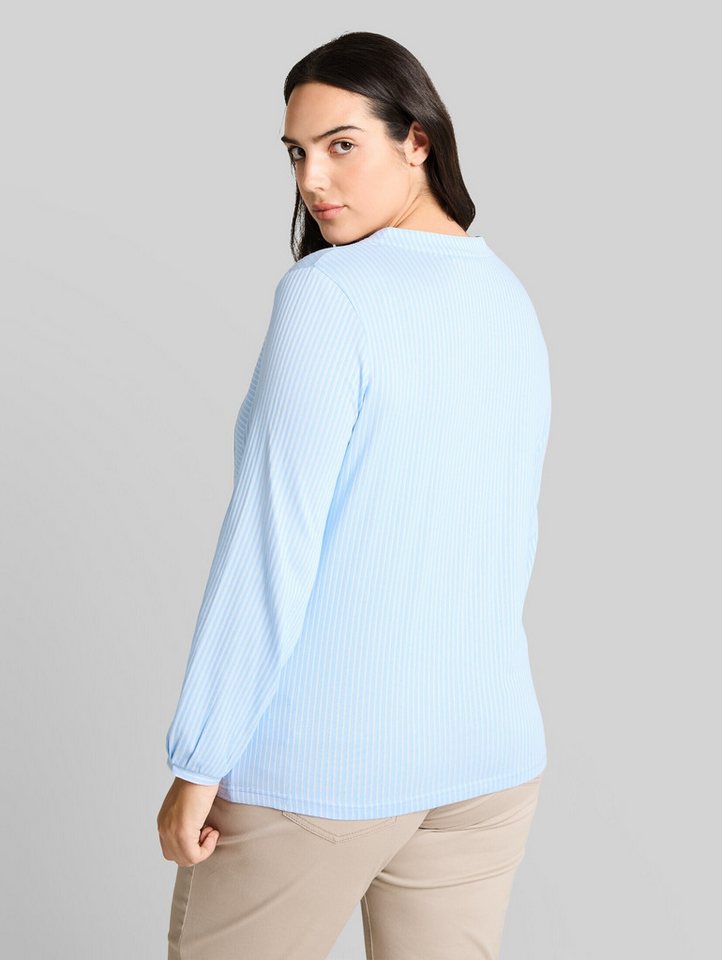 TOM TAILOR PLUS Langarmshirt T-Shirt (im Einserpack) Plus Size - Blusenshirt mit Streifenmuster – Bild 3 von 5