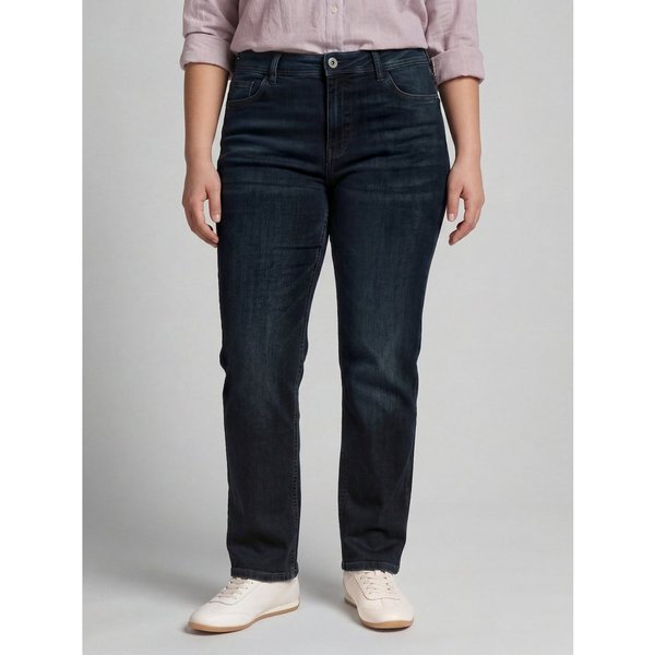 TOM TAILOR PLUS Straight-Jeans Jeanshosen Plus Size - TTPLUS STRAIGHT Jeans mit Stretch