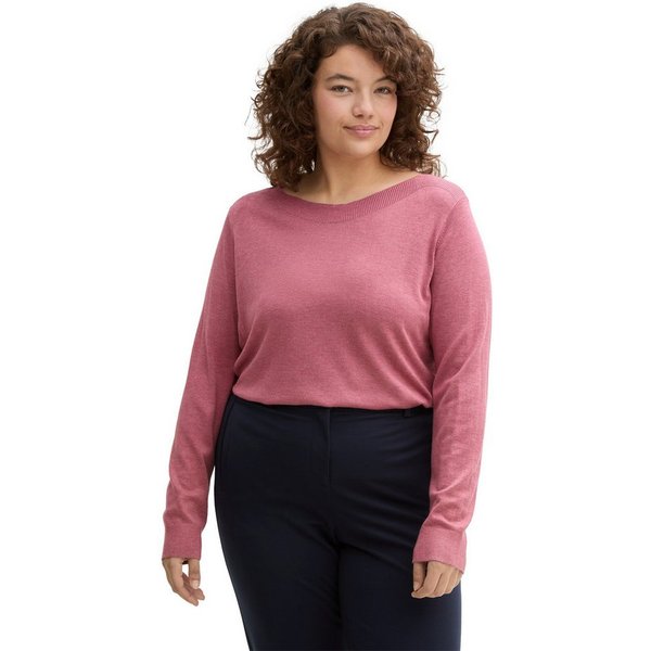 TOM TAILOR PLUS Strickpullover mit U-Boot Ausschnitt