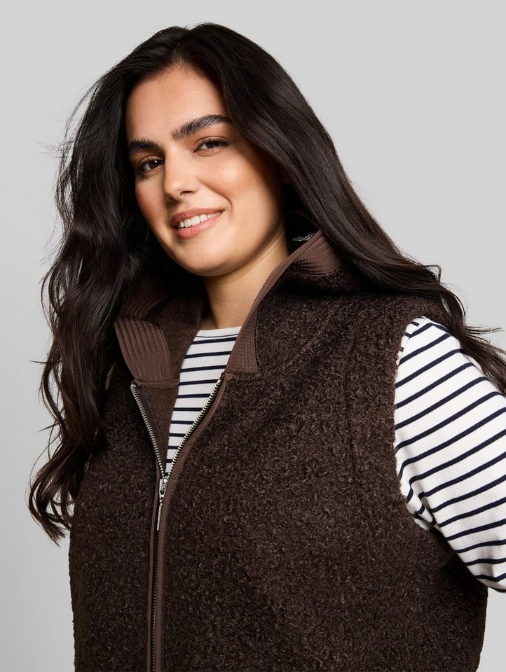 TOM TAILOR PLUS Sweatjacke Strick & Sweatshirts Plus Size - Longstyle Teddy Weste – Bild 4 von 5