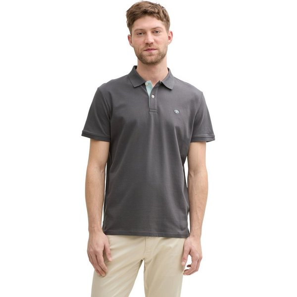 TOM TAILOR Poloshirt Regular mit Knopfleiste und Logo