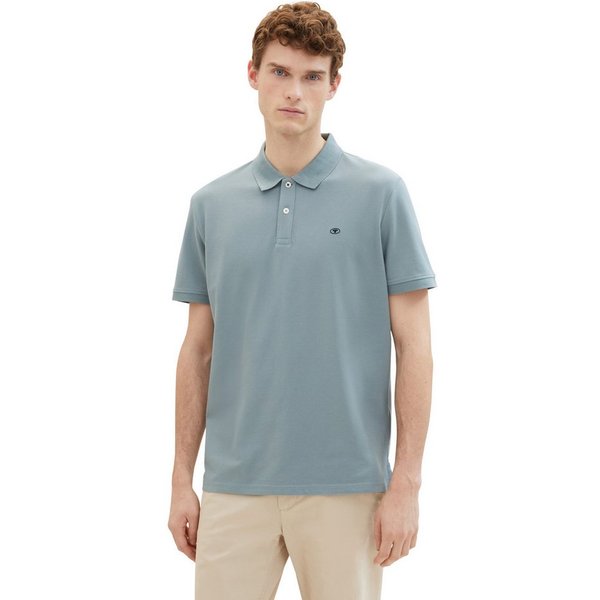 TOM TAILOR Poloshirt Regular mit Knopfleiste und Logo