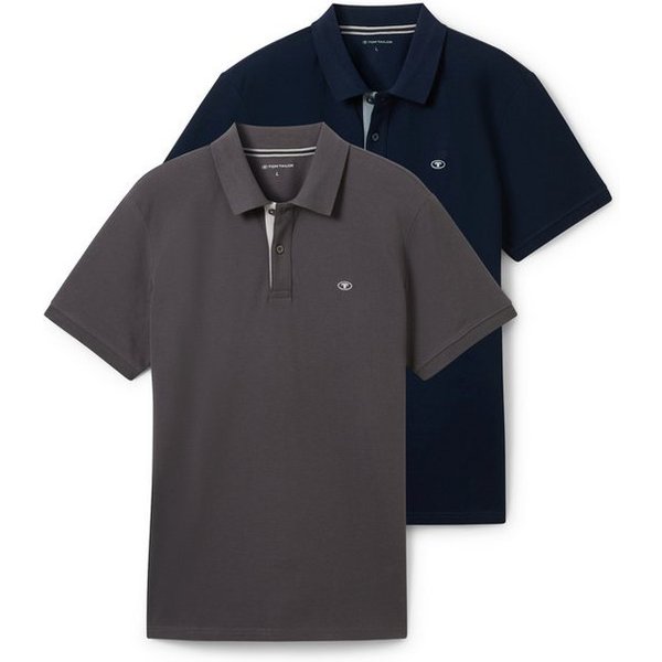 TOM TAILOR Poloshirt Regular (Packung, 2-tlg) im Doppelpack