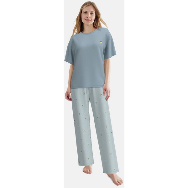 TOM TAILOR Pyjama atmungsaktiv, Viskosemix