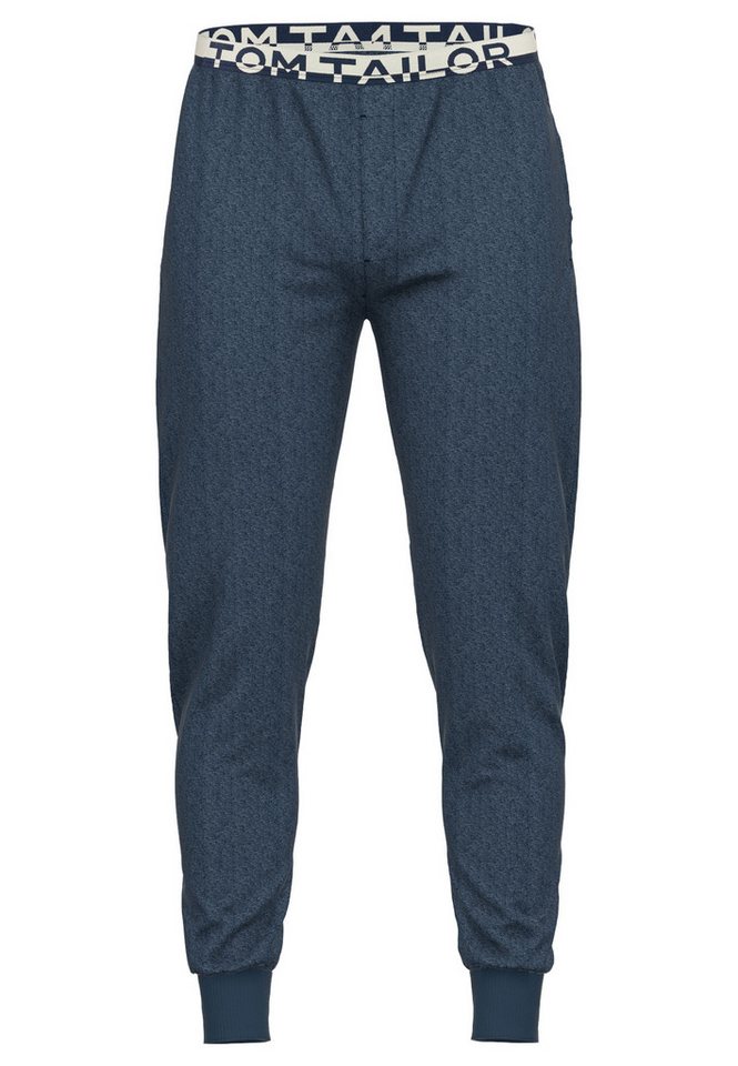 TOM TAILOR Pyjamahose Brügge Logobund, schmaler Fit, Seitentaschen, atmungsaktiv, Baumwollmix – Bild 2 von 5