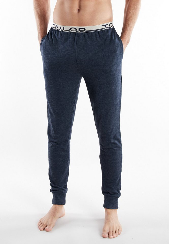 TOM TAILOR Pyjamahose Brügge Logobund, schmaler Fit, Seitentaschen, atmungsaktiv, Baumwollmix – Bild 3 von 5