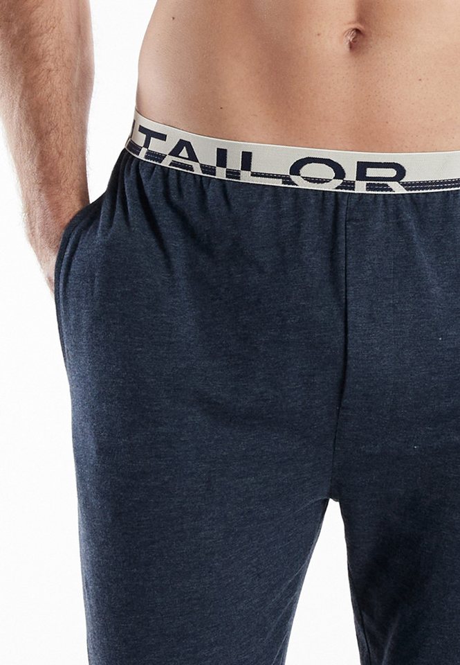 TOM TAILOR Pyjamahose Brügge Logobund, schmaler Fit, Seitentaschen, atmungsaktiv, Baumwollmix – Bild 4 von 5