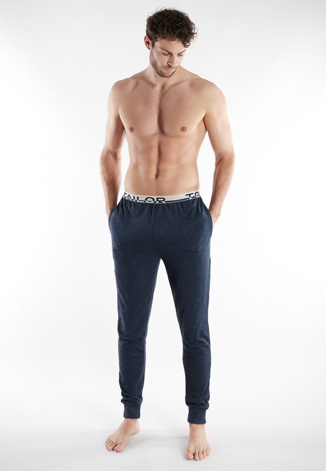 TOM TAILOR Pyjamahose Brügge Logobund, schmaler Fit, Seitentaschen, atmungsaktiv, Baumwollmix – Bild 5 von 5
