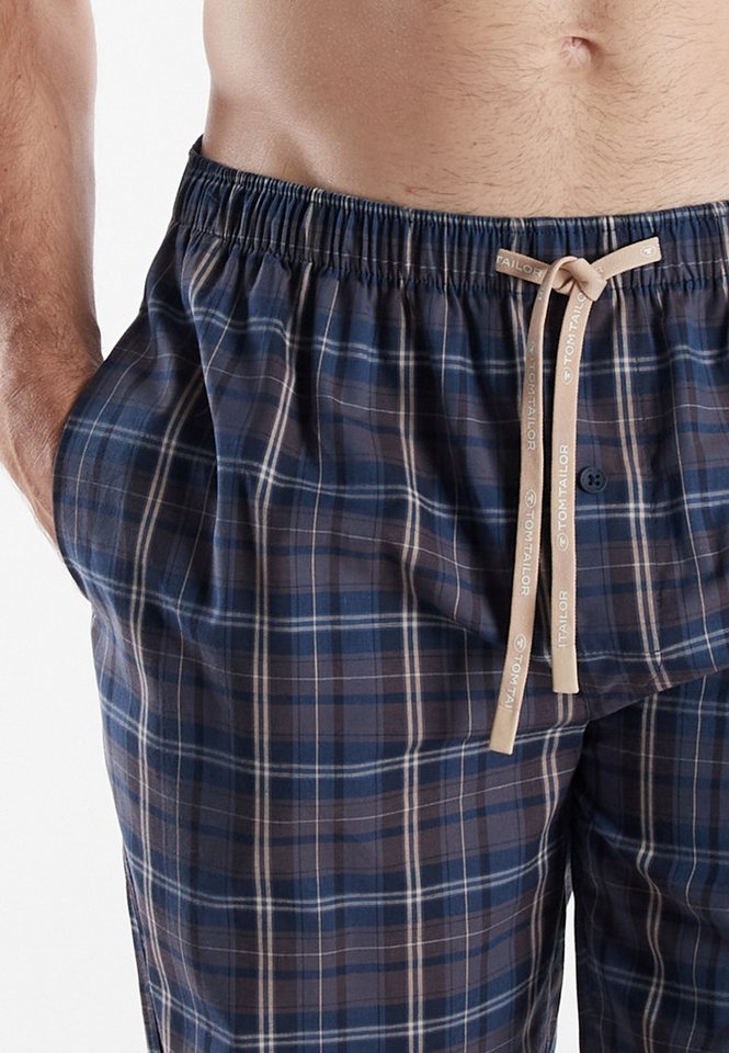 TOM TAILOR Pyjamahose Milos mit elastischem Bund, Kordelzug, kariert – Bild 4 von 5