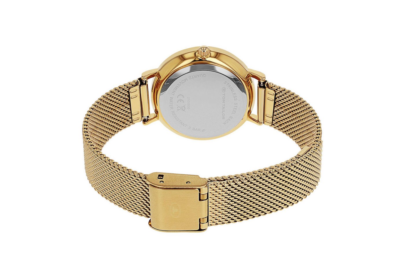 TOM TAILOR Quarzuhr 2100500, Armbanduhr, Damenuhr, Edelstahlarmband, analog, Glassteine – Bild 3 von 5