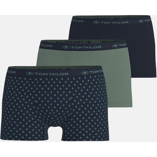TOM TAILOR Retro Pants Buffer (3er Pack) bequem, eng, mit Logobund, mit Print, Baumwollmix
