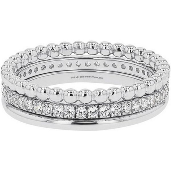 TOM TAILOR Ring-Set Multipack Schmuck Geschenk Silber 925 (Set, 3-tlg), mit Zirkonia (synth)
