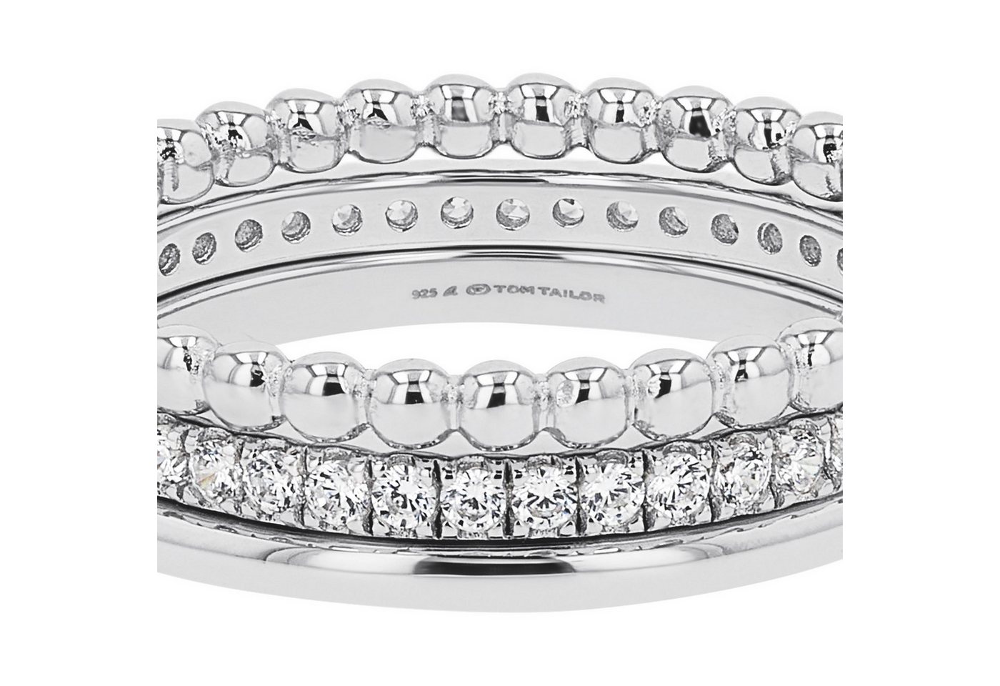 TOM TAILOR Ring-Set Multipack Schmuck Geschenk Silber 925 (Set, 3-tlg), mit Zirkonia (synth) – Bild 4 von 5