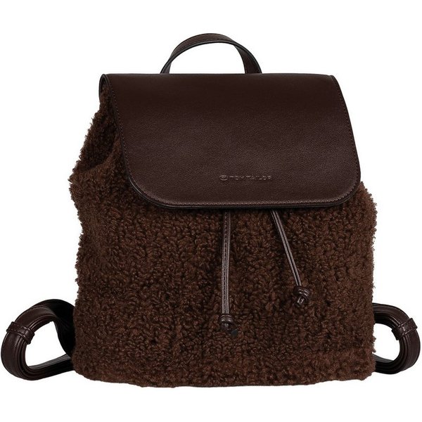 TOM TAILOR Rucksack Zelina, Damen Freizeitrucksack, Cityrucksack in Plüsch-Optik